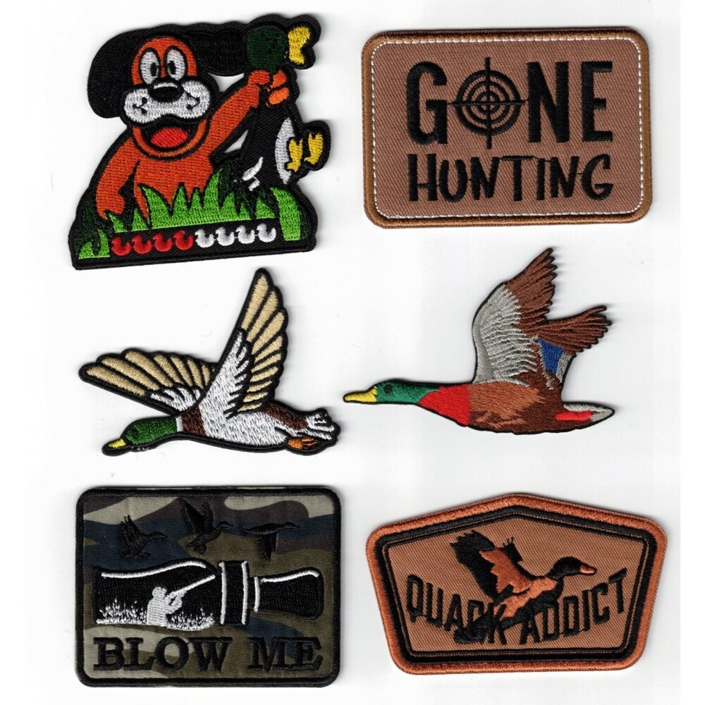(6) Duck Hunting Embroidered 3in Iron / Sew-On Patches